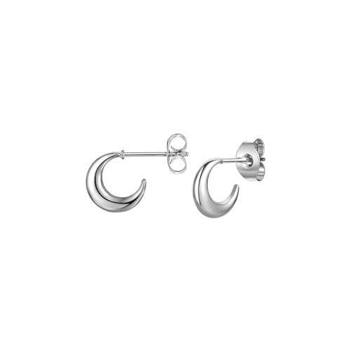 Cupimatch Ohrringe Damen Creolen Silber: Dicke Kreolen Edelstahl Ohrstecker Hypoallergene Ohrringe Silver Hoop Earrings Geschenk für Mädchen Frauen von Cupimatch