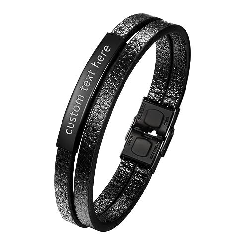 Cupimatch Paar Armbänder Lederarmbänder Personalisiertes Armband Schwarz Freundschafts Armbänder Geflochtenes Lederarmband Geschenk für Männer Frauen von Cupimatch