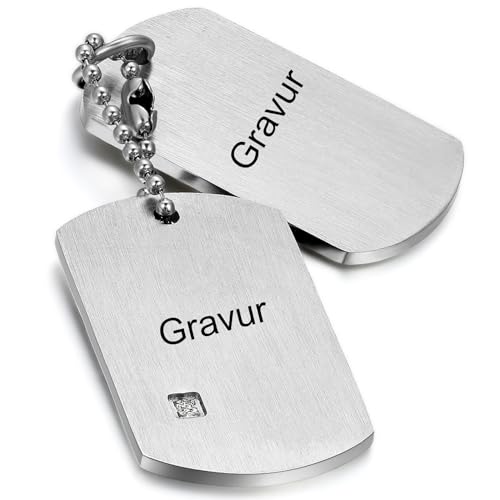 Cupimatch Personalisiert Dog Tag Anhänger Halskette Herren Edelstahl Texte Lasergravur Erkennungsmarke Militärischen Armee Stil von Cupimatch