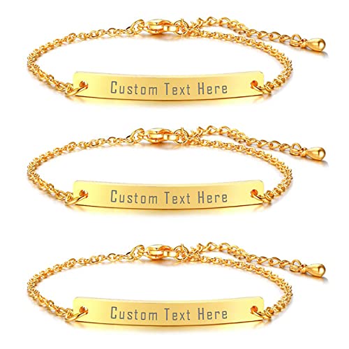 Cupimatch Personalisierte Armbänder Damen Armband Set mit Gravur Klassische Glänzende Freundschaft Brautjungfer Schmuck Set Hochzeit Armschmuck für Frauen 1/2/3/4/5/6 von Cupimatch