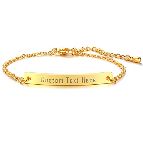 Cupimatch Personalisierte Armbänder Damen Armband Set mit Gravur Klassische Glänzende Freundschaft Brautjungfer Schmuck Set Hochzeit Armschmuck für Frauen 1/2/3/4/5/6 von Cupimatch