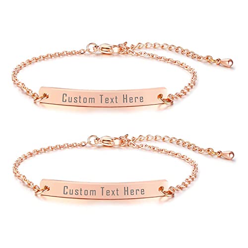 Cupimatch Personalisierte Armbänder Damen Armband Set mit Gravur Klassische Glänzende Freundschaft Brautjungfer Schmuck Set Hochzeit Armschmuck für Frauen 1/2/3/4/5/6 von Cupimatch