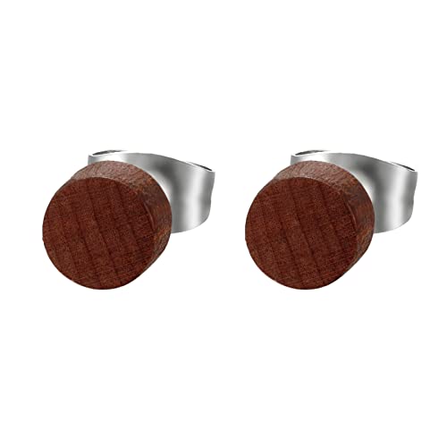 Cupimatch Piercing Ohrringe Damen Herren Edelstahl Holz Ohr Schmuck Mode Ohrstecker für Mädchen Jungen,Braun von Cupimatch