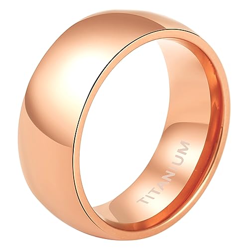 Cupimatch Titan Ring Herren Damen Bandring Finger Ringe Glatt, Ehering Verlobungsring Freundschaftsring Rosegold, Größe 48 von Cupimatch