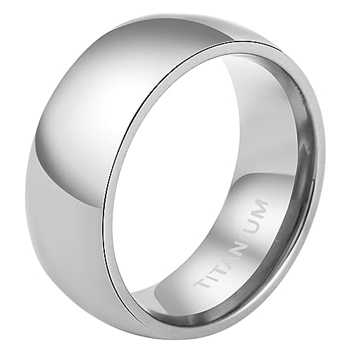 Cupimatch Titan Ring Herren Damen Bandring Finger Ringe Glatt, Ehering Verlobungsring Freundschaftsring Silber, Größe 52 von Cupimatch