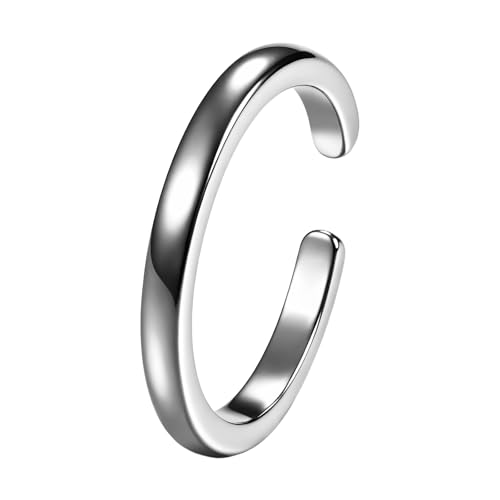 Cupimatch Zehenring 925 Sterling Silber: Klassischer Verstellbarer Offener Zehe Ring Hypoallergene Einstellbare Bandring Einfacher Sommer Strand Fußschmuck für Frauen Mutter Mädchen von Cupimatch