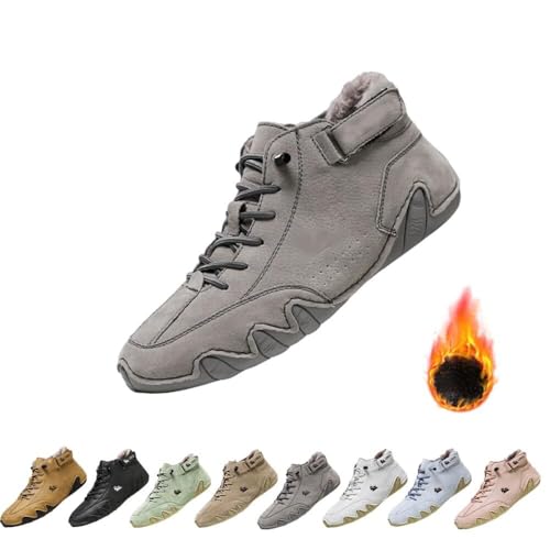 CupitiDU Orthopädische Sneaker mit Fußgewölbeunterstützung für Herren und Damen, Winter-Fleece, warme Schneestiefel, handgefertigt, italienisches Wildleder, wasserdicht, orthopädische Winterschuhe, von CupitiDU