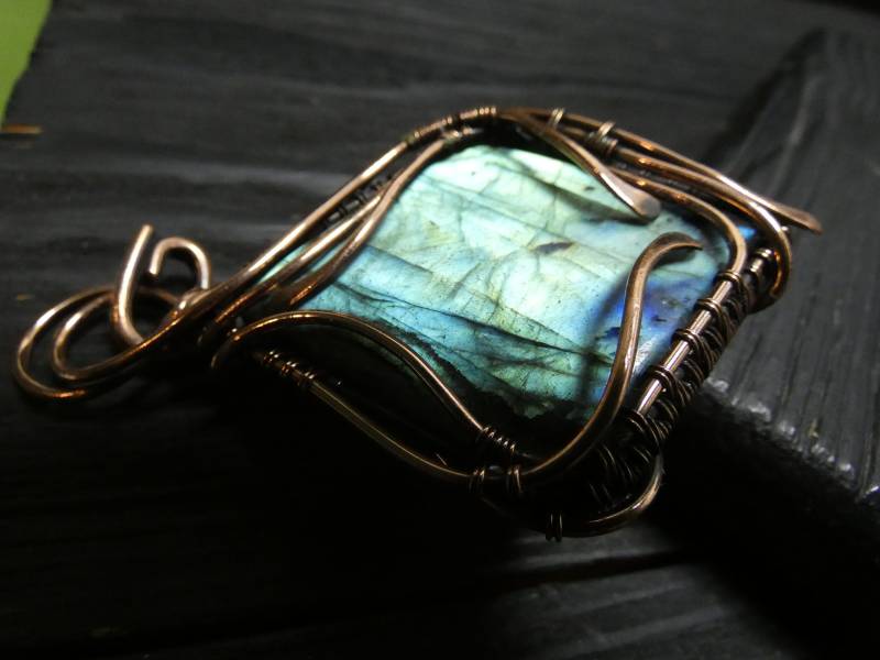 Labradorit Herren Halskette Grüner Stein Anhänger Edelstein Draht Gewickelt Schmuck Unisex Geschenk Frau Wire Wrap Mondstein Labradorit Herren Halskette Grüner Stein Anhänger Edelstein Draht Gewickelt Schmuck Unisex Geschenk Frau Wire Wrap Mondstein von CuprumJewelryArt