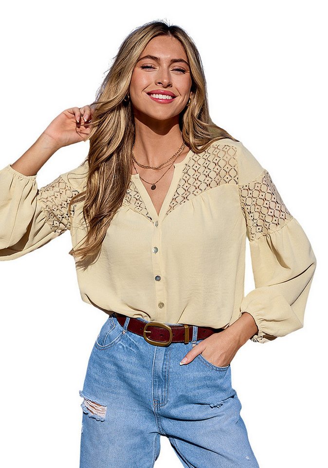 Cupshe Blusentop Lässiges Holiday Button Blusen Top von Cupshe