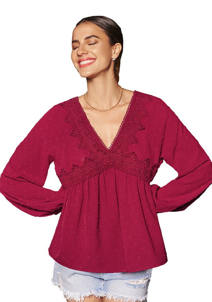 Cupshe Blusentop mit Rüschensaum und Spitzenblasen von Cupshe