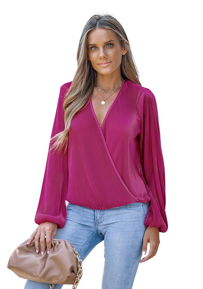 Cupshe Blusentop Umwicklungsbluse mit Falten von Cupshe