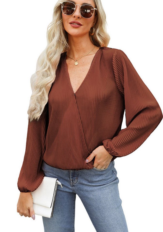 Cupshe Blusentop Umwicklungsbluse mit Falten von Cupshe