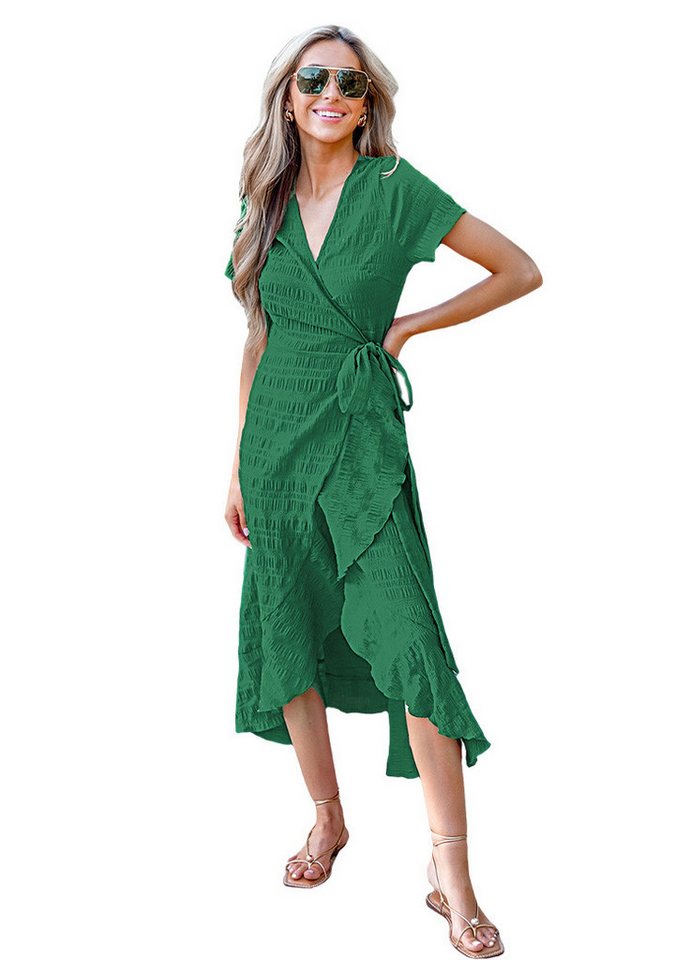 Cupshe Maxikleid Wickel Split Krawatten Taillenrüsche von Cupshe