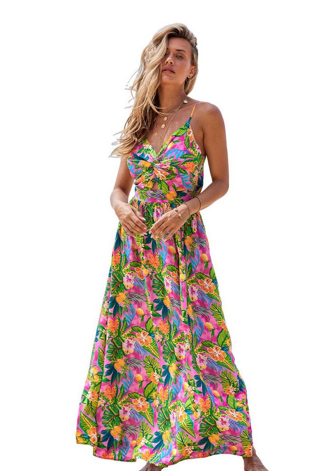 Cupshe Midikleid Ärmelloses Spaghettiträgern Urlaub in einfarbig von Cupshe