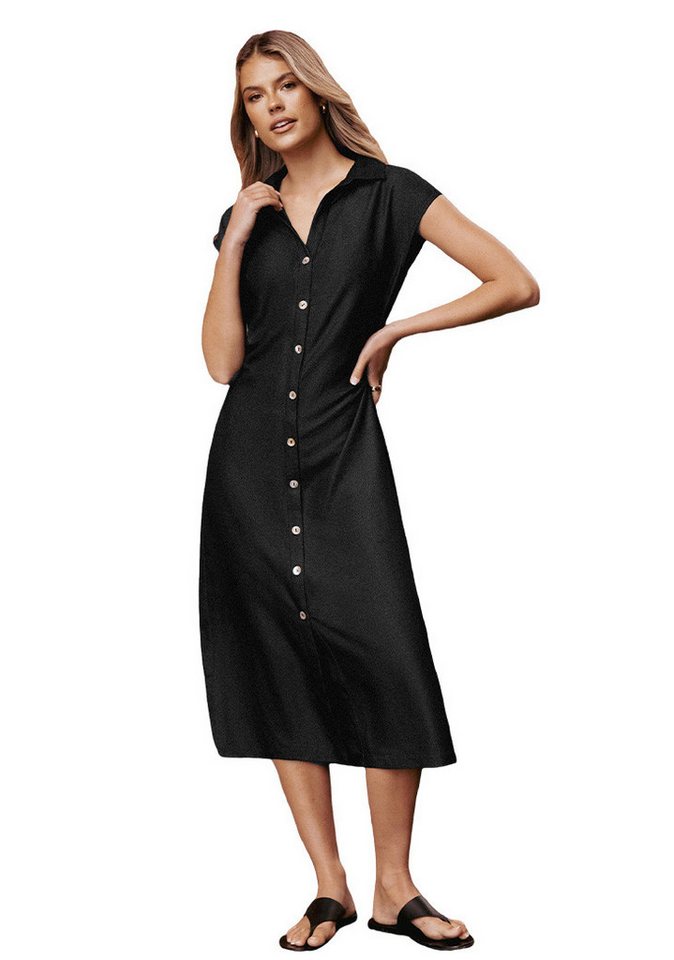 Cupshe Midikleid V-Ausschnitt vorne geknöpft Casual Cupshe Midikleid V-Ausschnitt vorne geknöpft Casual von Cupshe