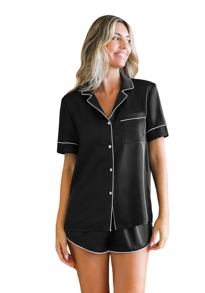 Cupshe Shorty Daily bequem geknöpft Kurzarm Loungewear Set Cupshe Shorty Daily bequem geknöpft Kurzarm Loungewear Set von Cupshe