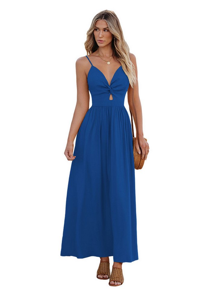 Cupshe Strandkleid Front Twist & Schlüsselloch Maxikleid Twist vorne, Schlüsselloch vorne Maxi A-Silhouette von Cupshe