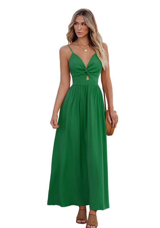 Cupshe Strandkleid Front Twist & Schlüsselloch Maxikleid Twist vorne, Schlüsselloch vorne Maxi A-Silhouette von Cupshe