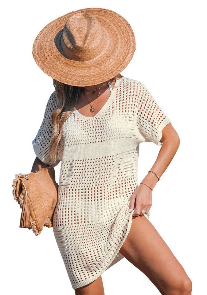Cupshe Strandkleid Gehäkeltes Kurzarm-Überkleid von Cupshe