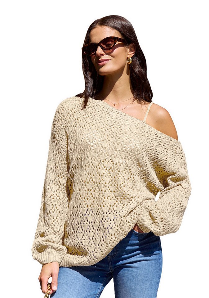Cupshe Strickpullover One Shoulder Pullover mit Ausschnitt von Cupshe