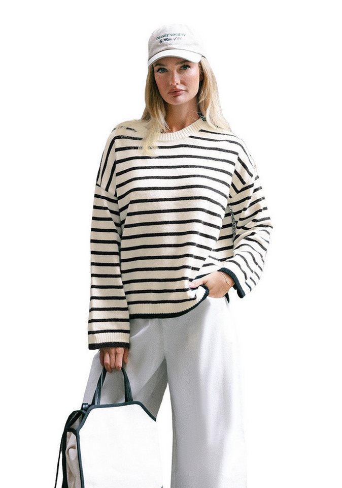 Cupshe Strickpullover Rundhalsausschnitt überschnittene Schultern lange Ärmel Cupshe Strickpullover Rundhalsausschnitt überschnittene Schultern lange Ärmel von Cupshe