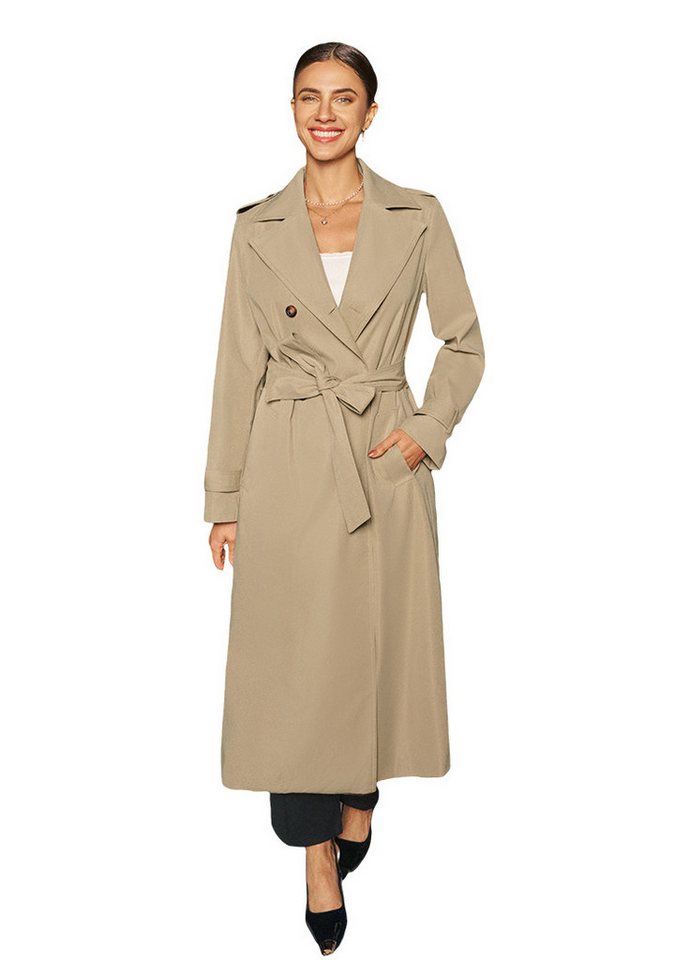 Cupshe Trenchcoat Khaki-farbener Zweireiher-Trenchcoat von Cupshe