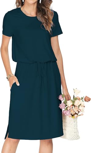 Cuptacc Kleid Hochzeitsgast Damen Hemdkleid Wie Party Kleider Damen Festlich Elegant Kleider Sommerkleid Damen Kurz Elegant Blusenkleid Schwarz Mittel M 38-40 von Cuptacc