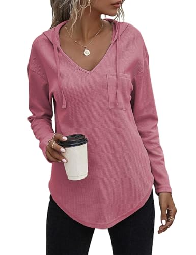 Cuptacc Pullover Damen Langarmshirt Hoodies Sweatshirt Essentials Hoodie Oberteile Taroviolett 3XL von Cuptacc