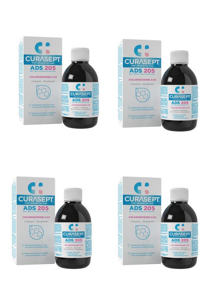 Curasept Mundspülung 4x Curasept Mundspülung ADS 205 mit 0,05 Chlorhexidin + 0,05 Fluoride von Curasept
