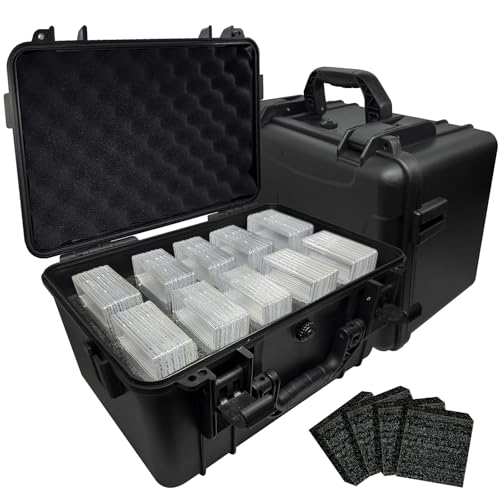 Abgestufte Karten-Aufbewahrungsbox passend für 75 CSG, BGS, PSA, Graded Card Storage Box Case für Toploader, Slab-Kartenhalter-Organizer mit herausnehmbaren dicken Schaumstoffschlitzen von CurioCrate