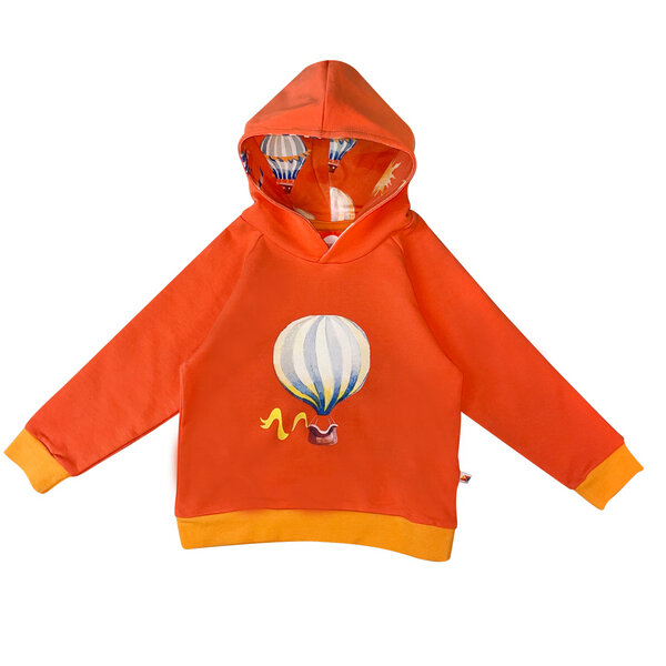 Curious Stories Hoodie für Kinder aus Bio-Baumwolle "Heißluftballon" von Curious Stories