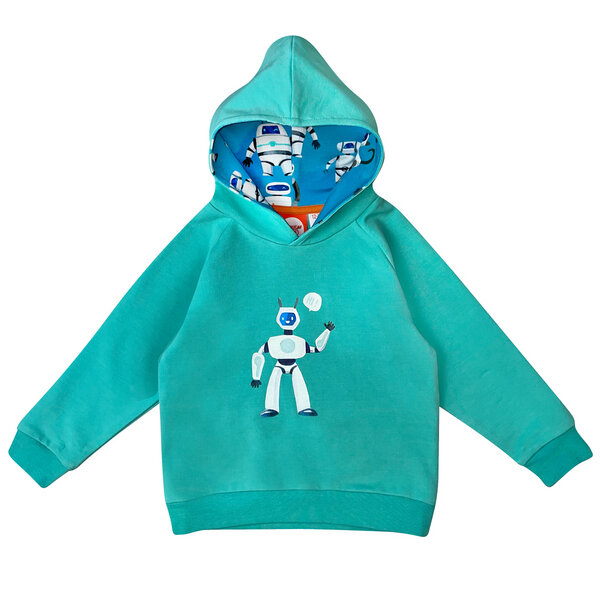 Curious Stories Hoodie für Kinder aus Bio-Baumwolle "Robot" von Curious Stories