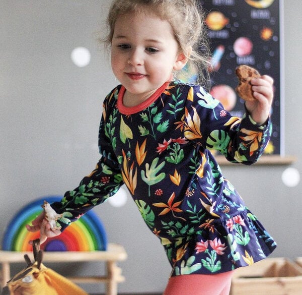 Curious Stories Kleid-Tunika aus Bio-Baumwolle mit einem floralen Print von Curious Stories