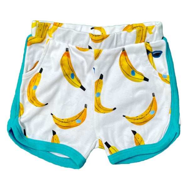 Curious Stories Shorts für Kinder aus Bio-Baumwolle mit dem coolen Banane Print von Curious Stories