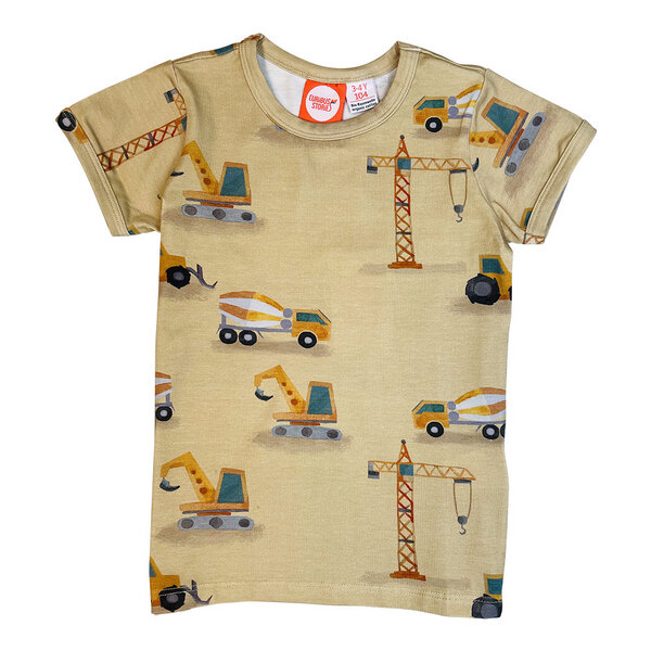 Curious Stories T-shirt für Kinder aus Bio-Baumwolle mit dem Print Baustelle von Curious Stories