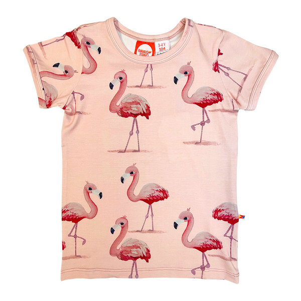 Curious Stories T-shirt für Kinder aus Bio-Baumwolle mit dem coolen Flamingo Print von Curious Stories