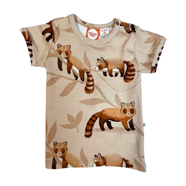 Curious Stories T-shirt für Kinder aus Bio-Baumwolle uni mit dem Panda Print von Curious Stories
