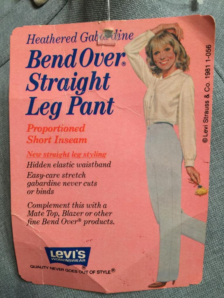 Neu Mit Etikett Vintage Anfang Der 1980Er Jahre Graue Levis Hohe Taille Weite Bein Gabardine Hose, Deadstock Gr. 18, 32" Taille, 30" Schrittlänge von CuriousGoodsVintage