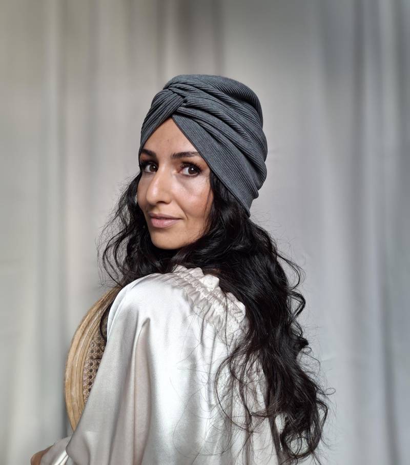 Rip Turban Für Damen/Turban/Mütze/Chemo/Grau von Curliaa