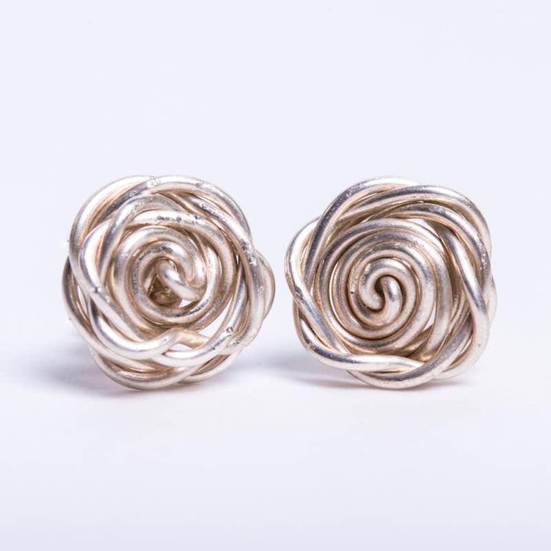 Eco Sterling Silber Rose Ohrstecker Draht Gewickelt Blumen Ohrringe Eco Sterling Silber Rose Ohrstecker Draht Gewickelt Blumen Ohrringe von CurlicueNZ