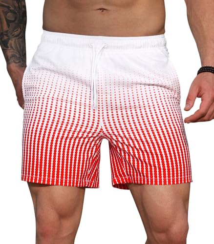Curluriy Badeshorts für Herren Beachshorts Farbverläufe Boardshorts Strand Shorts mit Mesh-Futter Schnelltrocknend Schwimmhose von Curluriy