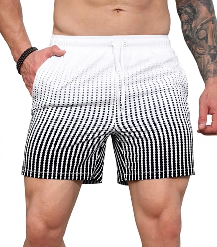 Curluriy Badeshorts für Herren Beachshorts Farbverläufe Boardshorts Strand Shorts mit Mesh-Futter Schnelltrocknend Schwimmhose von Curluriy