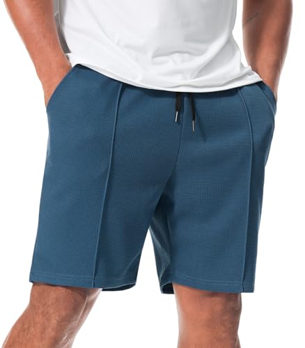Curluriy Kurze Hosen Herren Waffel Shorts Sommer Casual Kurze Elastische Freizeithose mit Taschen von Curluriy