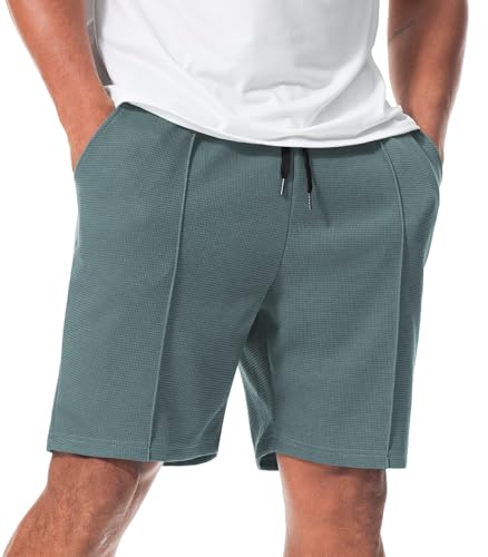 Curluriy Kurze Hosen Herren Waffel Shorts Sommer Casual Kurze Elastische Freizeithose mit Taschen von Curluriy