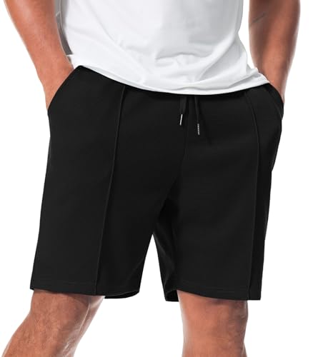 Curluriy Kurze Hosen Herren Waffel Shorts Sommer Casual Kurze Elastische Freizeithose mit Taschen von Curluriy