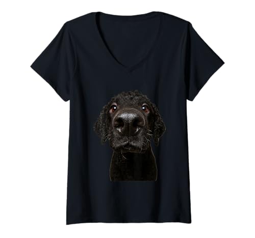 Damen Curly Coated Retriever T-Shirt mit V-Ausschnitt Damen Curly Coated Retriever T-Shirt mit V-Ausschnitt von Curly Coated Retriever Dog