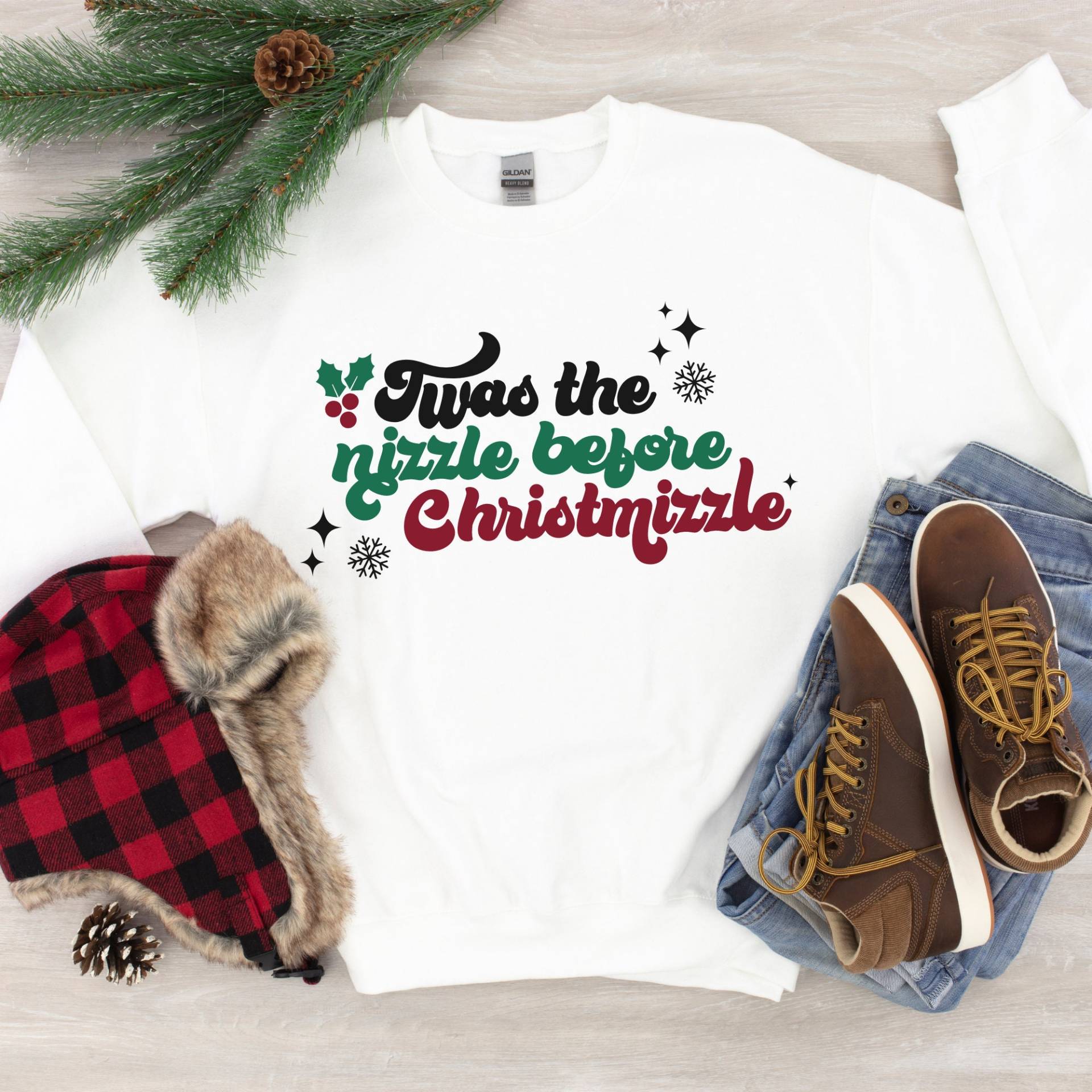 Twas Der Nizzle Vor Christmizzle Unisex Sweatshirt Mit Rundhalsausschnitt - Lustiger Weihnachtspullover Hässlicher Pullover Weihnachtsgeschenk Twas Der Nizzle Vor Christmizzle Unisex Sweatshirt Mit Rundhalsausschnitt - Lustiger Weihnachtspullover Hässlicher Pullover Weihnachtsgeschenk von arileycreationsco