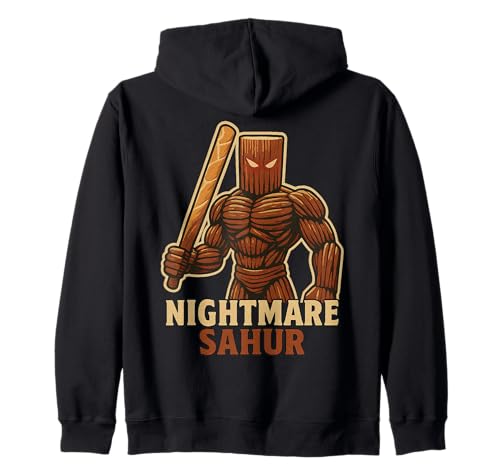 Nightmare Sahur - Brainrot Gaming Halloween Gruselige Kinder Teens Kapuzenjacke von Cursed Italian Brain Rot Gamer Secret Tees & Merch