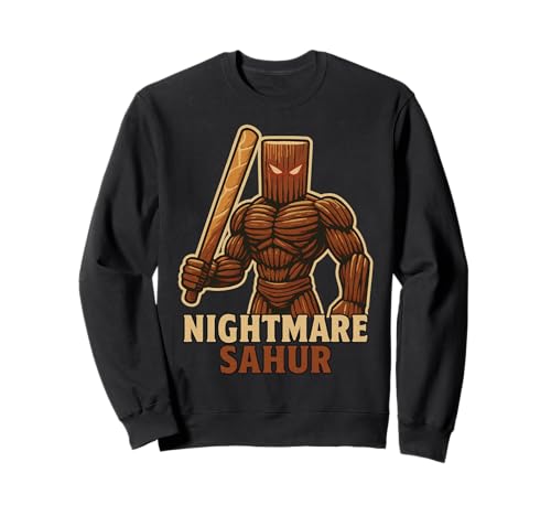 Nightmare Sahur - Brainrot Gaming Halloween Gruselige Kinder Teens Sweatshirt von Cursed Italian Brain Rot Gamer Secret Tees & Merch
