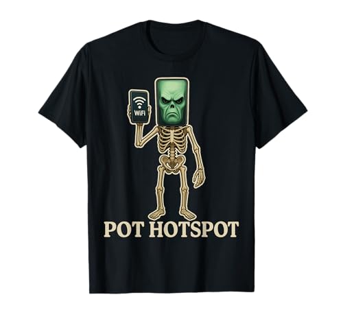Pot Hotspot – Lustiges Halloween-Gehirnrot-Skelett für Kinder Meme T-Shirt von Cursed Italian Brain Rot Gamer Secret Tees & Merch
